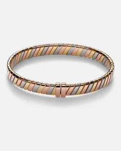 Armreif Bvlgari Tubogas aus 18kt Gelb-, Weiß- und Roségold