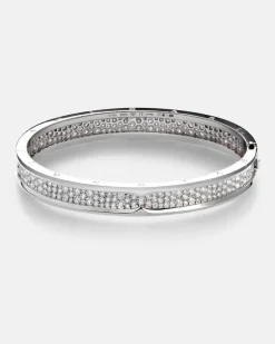 Armreif B.zero1 aus 18kt Weißgold mit Diamanten Silber