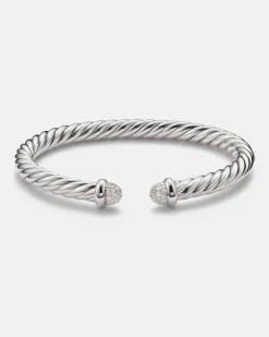 Armreif Cable Flex® aus Sterlingsilber mit Diamanten