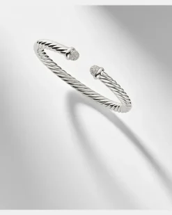 Armreif Cable Flex® aus Sterlingsilber mit Diamanten