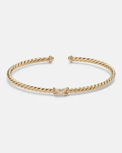 Armreif Cablespira® Flex X Micro aus 18kt Gelbgold mit Diamanten