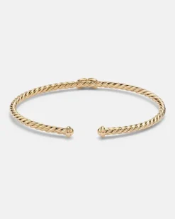 Armreif Cablespira® Flex X Micro aus 18kt Gelbgold mit Diamanten