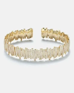 Armreif Classic Medium aus 18kt Gelbgold mit Diamanten