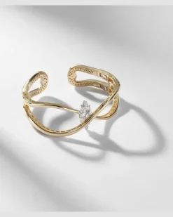 Armreif Golden Strada aus 18kt Gelb- und Weißgold mit Diamanten