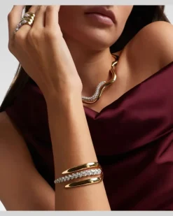 Armreif Golden Strada aus 18kt Gelb- und Weißgold mit Diamanten