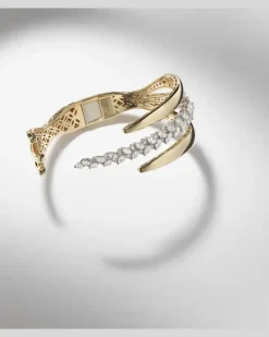 Armreif Golden Strada aus 18kt Gelb- und Weißgold mit Diamanten