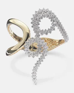 Armreif Golden Strada aus 18kt Gelb- und Weißgold mit Diamanten Silber