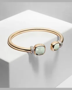Armreif Nudo aus 18kt Roségold mit Diamanten und Prasiolith