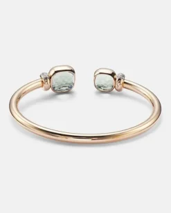 Armreif Nudo aus 18kt Roségold mit Diamanten und Prasiolith