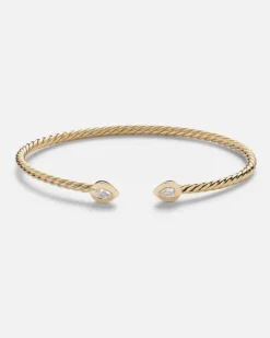 Armreif Petite Modern Renaissance® Cablespira® aus 18kt Gelbgold mit Diamanten