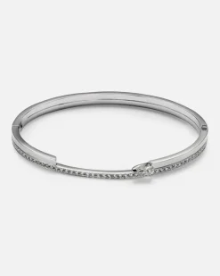 Armreif Serti Sur Vide aus 18kt Weißgold mit Diamanten Silber