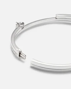 Armreif Serti Sur Vide aus 18kt Weißgold mit Diamanten Silber