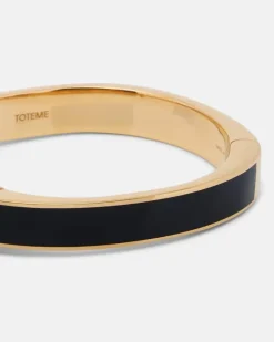 Armreif Signature, 18kt vergoldet, mit Emaille Schwarz