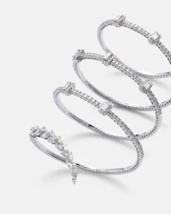 Armreif Y-Couture aus 18kt Weißgold mit Diamanten Silber