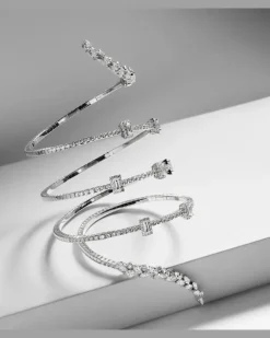 Armreif Y-Couture aus 18kt Weißgold mit Diamanten Silber