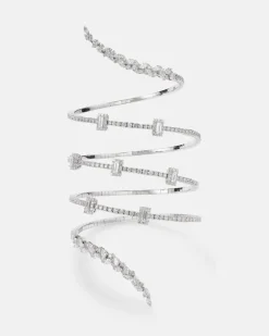 Armreif Y-Couture aus 18kt Weißgold mit Diamanten Silber