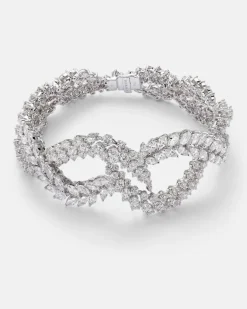 Armreif Y-Couture aus 18kt Weißgold mit Diamanten Silber