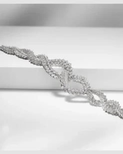 Armreif Y-Couture aus 18kt Weißgold mit Diamanten Silber