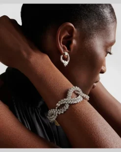 Armreif Y-Couture aus 18kt Weißgold mit Diamanten Silber