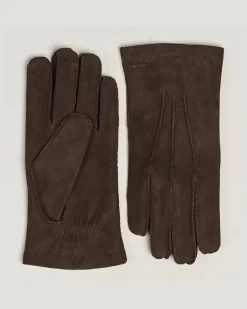 Arthur Wool Lined Suede Glove Espresso Braun
