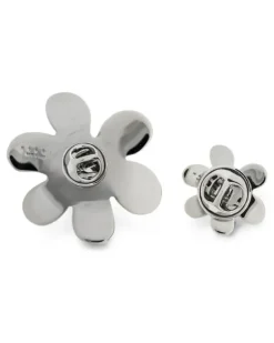 Asymmetrische Anstecknadeln mit Kristallen - Silber