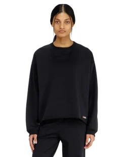 Aufgerautes Sweatshirt mit offener Kante - Oberteile - Damen - Schwarz