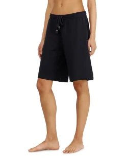 Aufgeraute Sweatshorts mit offenen Säumen - Hosen - Damen - Schwarz