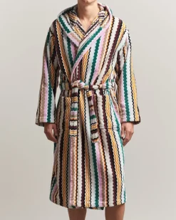 Aura Hooded Bathrobe Multi Mehrfarbig