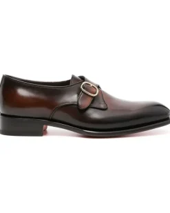 Ausgeblichene Monk-Schuhe - Braun