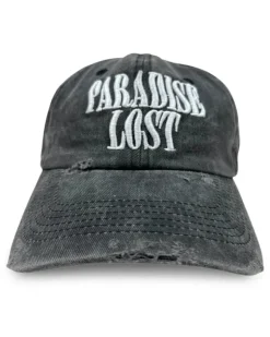 Ausgeblichener Paradise Lost Hut mit Stickerei - Grau