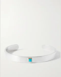 Azul Sterling Silver, 14-Karat Gold and Turquoise Cuff