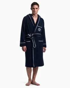 Bademantel aus Baumwollfrottee Marineblau