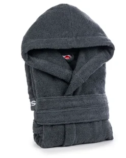 Bademantel aus Baumwoll-Frottee, Größe S - Bath - Unisex - Grau