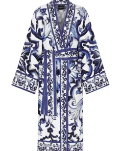 Bademantel aus Frottee - Blau