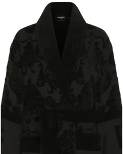 Bademantel aus Monogramm-Jacquard - Schwarz