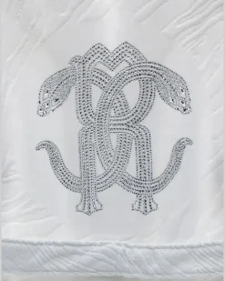 Bademantel mit Animal-Print - Weiß