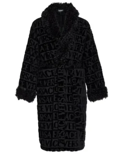 Bademantel mit Logo-Muster - Schwarz