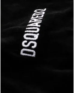 Bademantel mit Logo-Stickerei - Schwarz