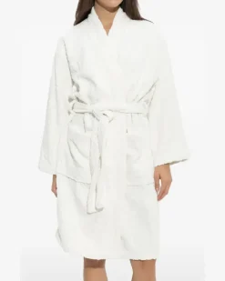 Bademantel mit Paisley-Jacquard - Weiß