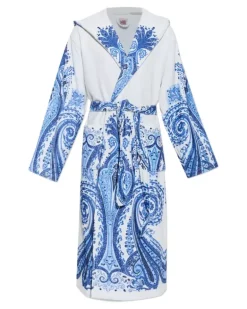 Bademantel mit Paisley-Print - Weiß