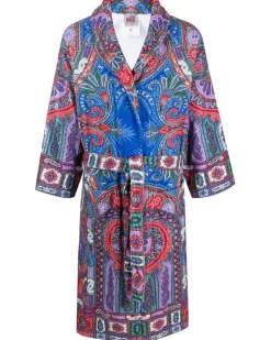 Bademantel mit Paisley-Print - Rot