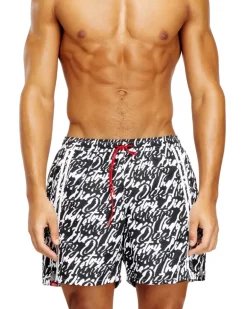 Badeshorts mit Allover-Logoprint - Badeshorts - Herren - Schwarz