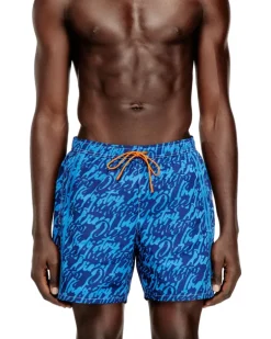 Badeshorts mit Allover-Logoprint - Badeshorts - Herren - Blau