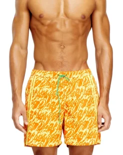 Badeshorts mit Allover-Logoprint - Badeshorts - Herren - Gelb