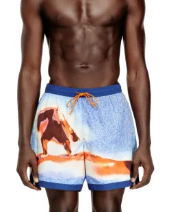Badeshorts mit durchgängigem Surfbretter-Print - Badeshorts - Herren - Blau