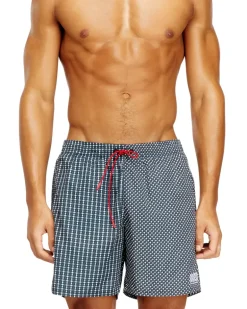 Badeshorts mit gemischten Mustern - Badeshorts - Herren - Blau