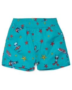 Badeshorts mit Seestern-Print - Beachwear - Herren - Grün