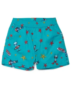 Badeshorts mit Seestern-Print - Beachwear - Herren - Grün