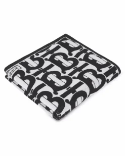Badetuch mit Monogrammmuster - Schwarz