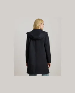Balmacaan-Mantel mit Kapuze Blue
